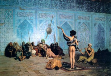  Leon Oil Painting - The Serpent Charmer Arab Jean Leon Gerome